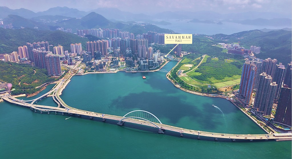 Aerial view of Tseung Kwan O South — Savannah Place and Cross Bay Link