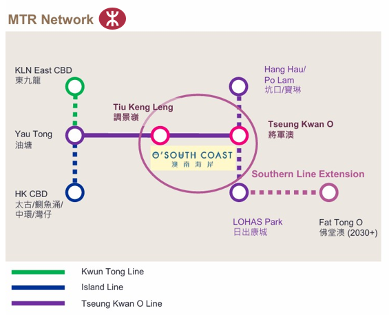 MTR Network — Savannah Place connectivity to major CBDs